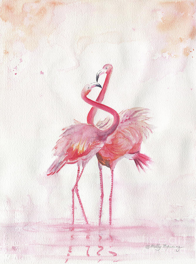 Flamingos Love Painting by Melly Terpening