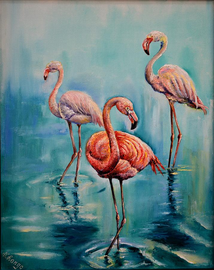 Flamingos Painting by Natalya Lango - Fine Art America