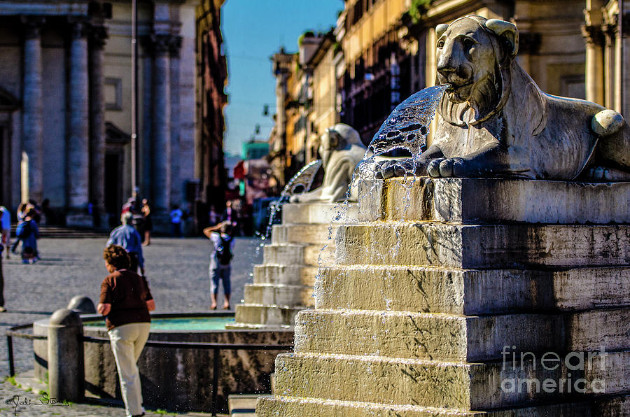 Flaminio Fountain Lions Photograph