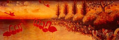 Flamingos Painting by Frantz Petion Flamingos Painting by Frantz Petion