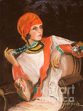 Flapper Girl Painting by Pati Pelz