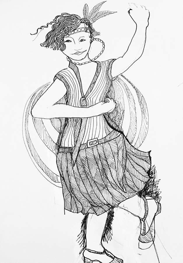 Flapper Drawing by Rosalinde Reece
