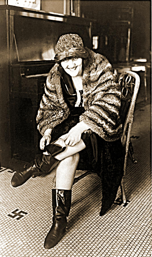 Flapper with Boot Flask Photograph by Vintage Pix