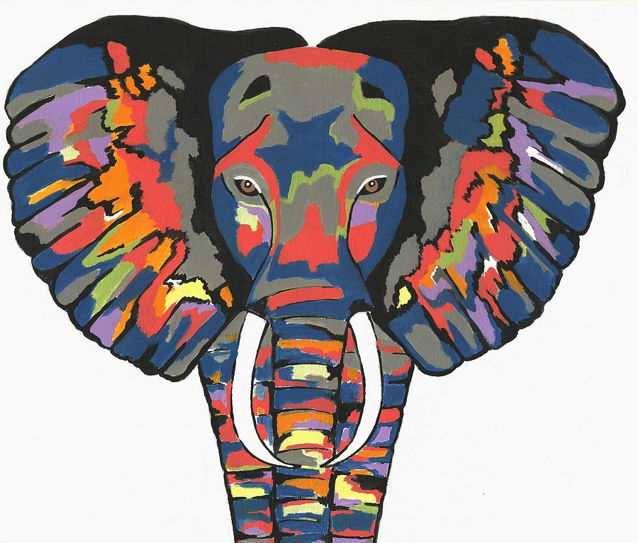 Animal Painting - Flashy Elephant  by Kathleen Sartoris