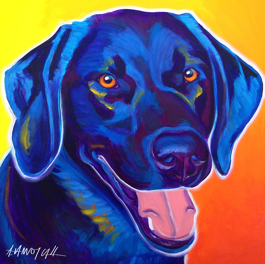 Flat-Coated Retriever - Buster Painting by Dawg Painter