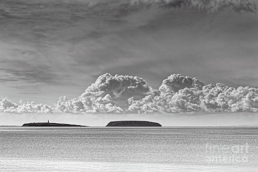 Flat Holm And Steep Holm Mono Photograph by Steve Purnell