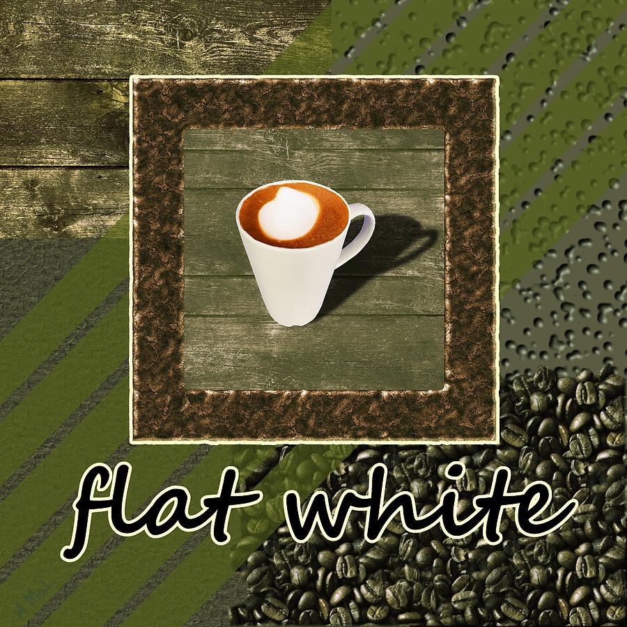 Flat White - Coffee Art - Green Photograph by Anastasiya Malakhova