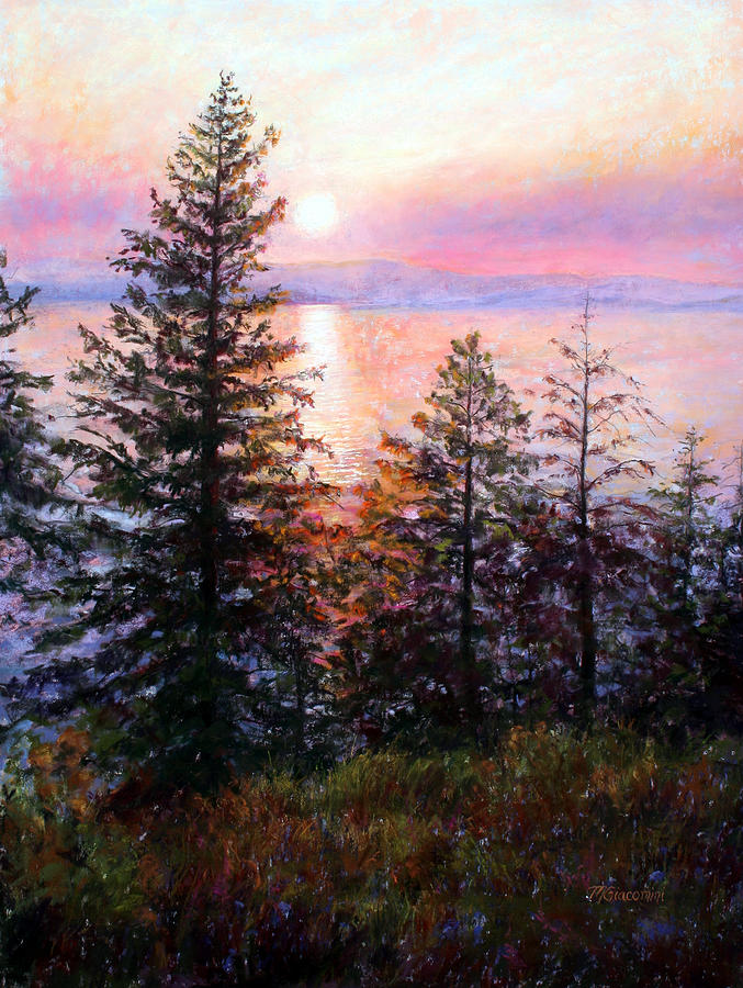 Flathead Lake Painting by Mary Giacomini