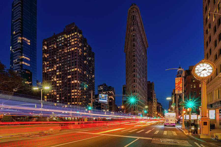 New York City Photograph - Flatiron 5th Ave Clock NYC  by Susan Candelario