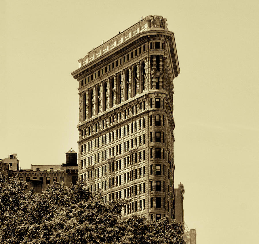 Flatiron Building in Sepia Photograph by Bill Cannon