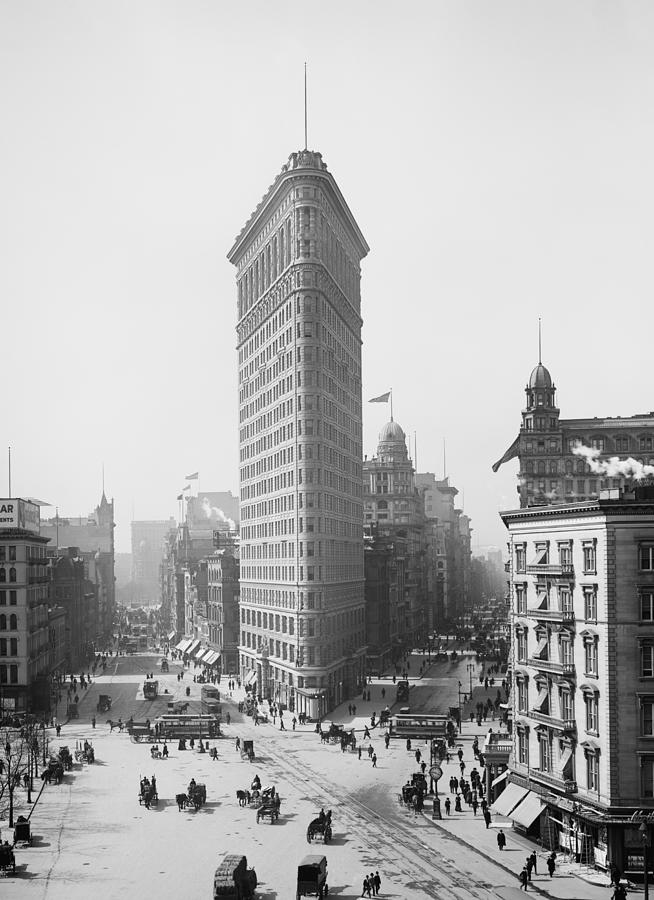 Flatiron Building - Vintage New York - 1902 Photograph by War Is Hell Store