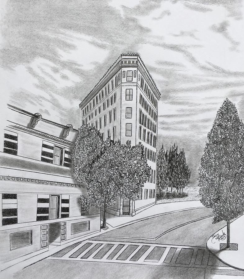 Flatiron in Asheville  Drawing by Tony Clark