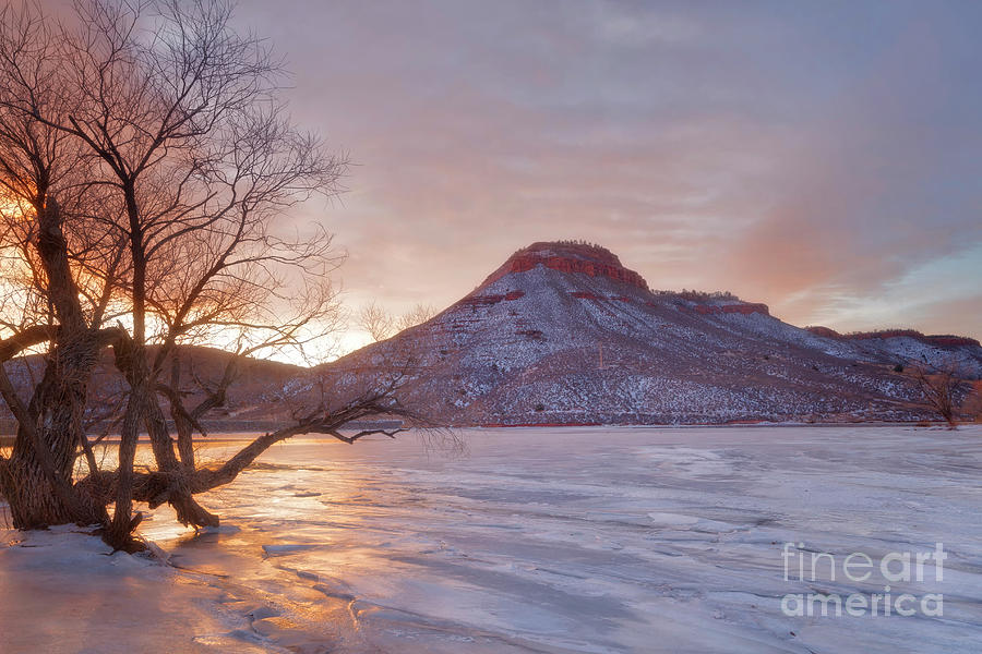 Flatiron Reservoir Winter Sunrise Photograph by Ronda Kimbrow