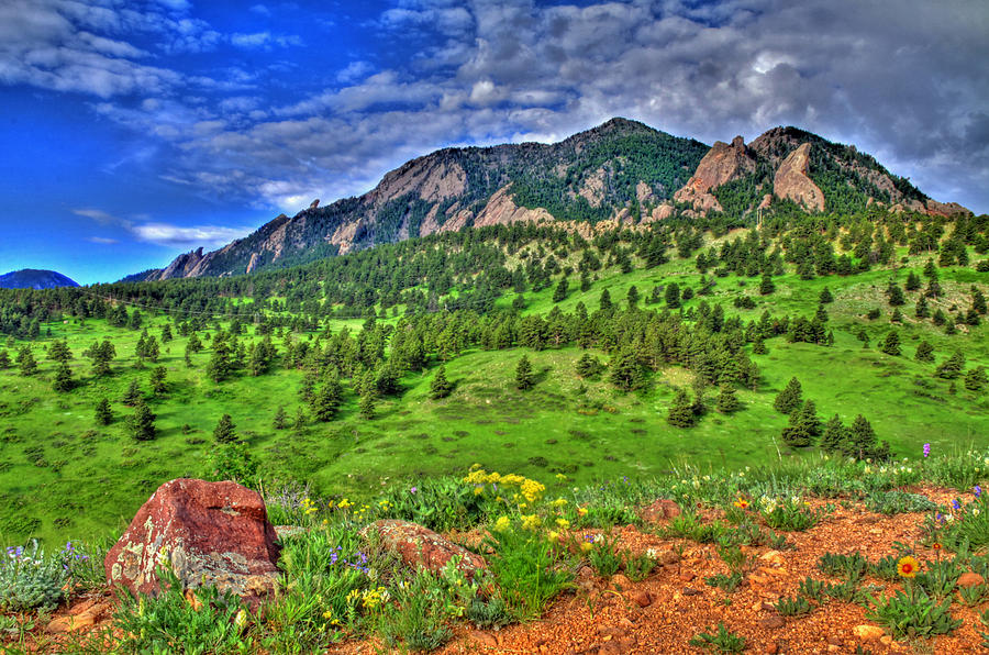 Flatirons and Clouds Photograph by Scott Mahon