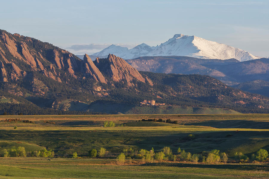 Flatirons and Longs Peak Photograph by Aaron Spong