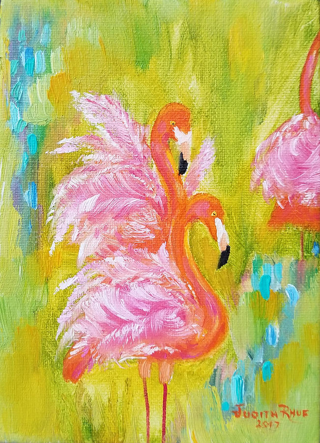 Flaunting Feathers Painting by Judith Rhue