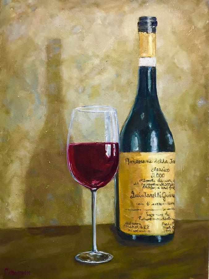 Flawless Red Original Wine Painting Painting by Beth Capogrossi - Fine ...