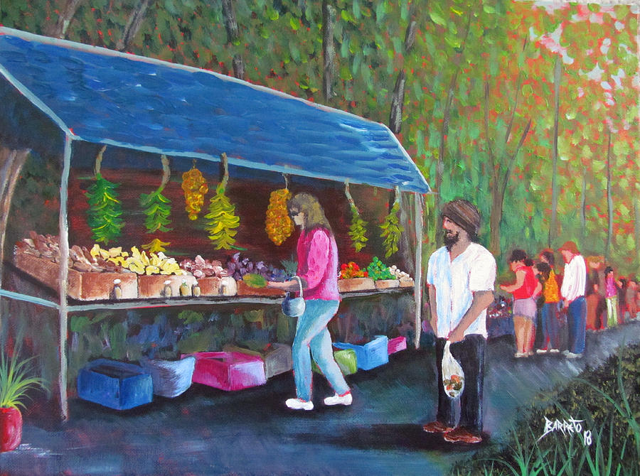 Flea Market Painting by Gloria E Barreto-Rodriguez