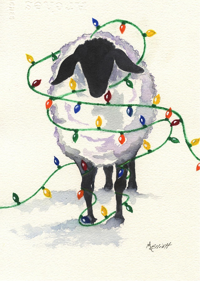 Sheep Painting - Fleece Navidad by Marsha Elliott