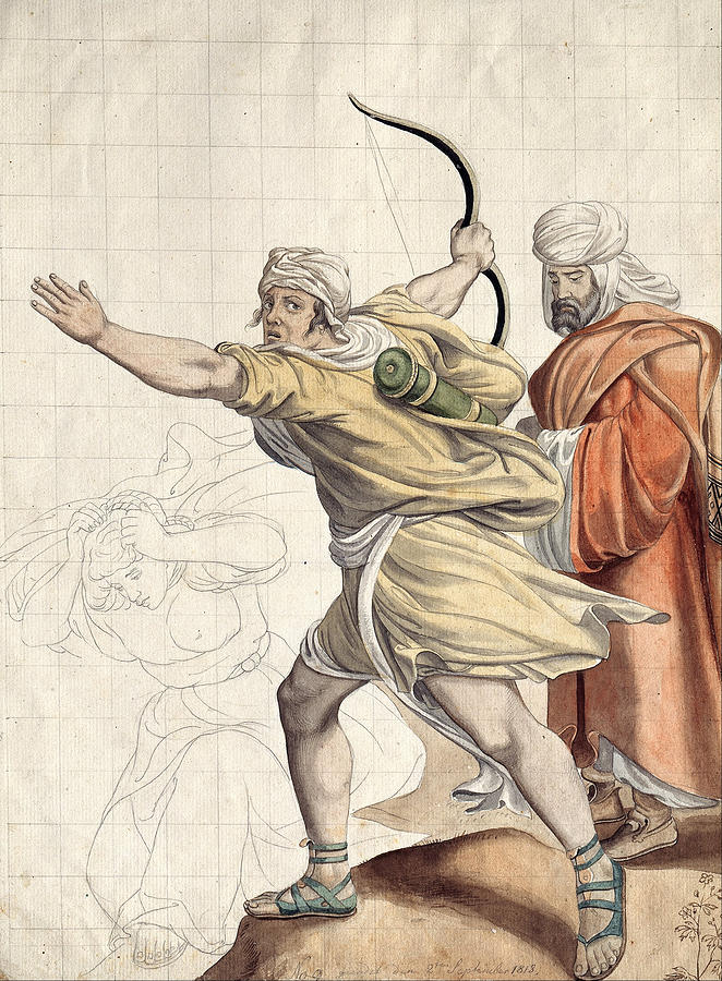 Fleeing Archers Drawing by Woldemar Friedrich von Olivier