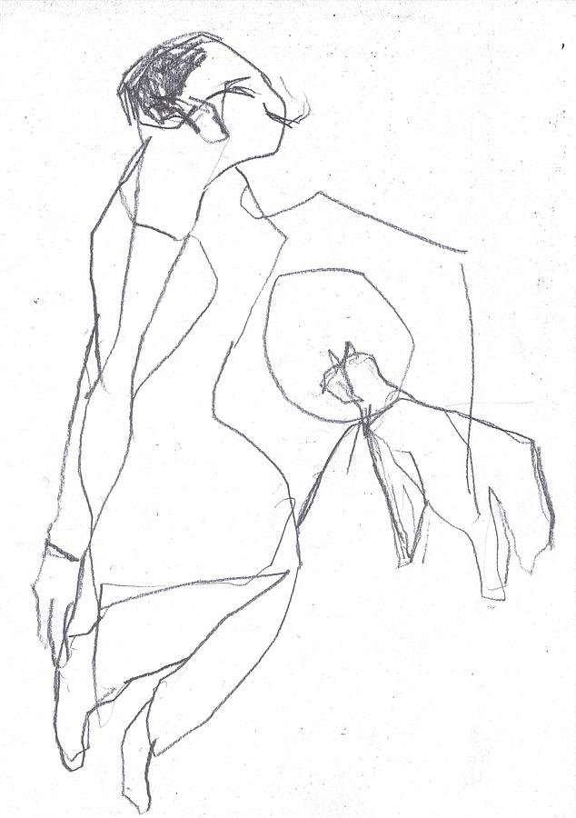 Fleeing woman Drawing by Edgeworth Johnstone