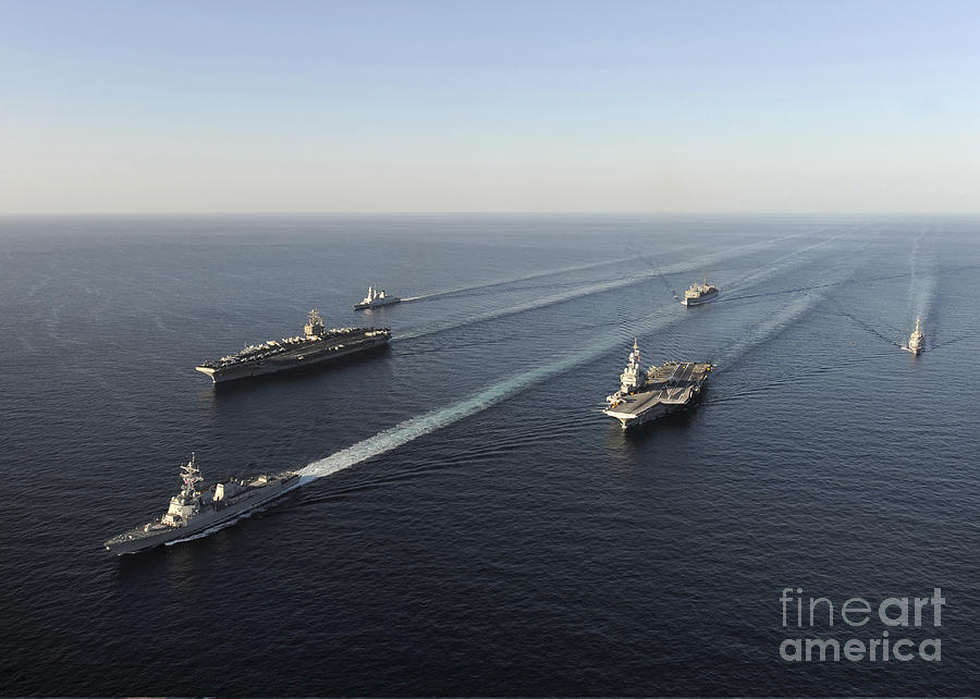 Fleet Of Navy Ships Transit The Arabian Photograph