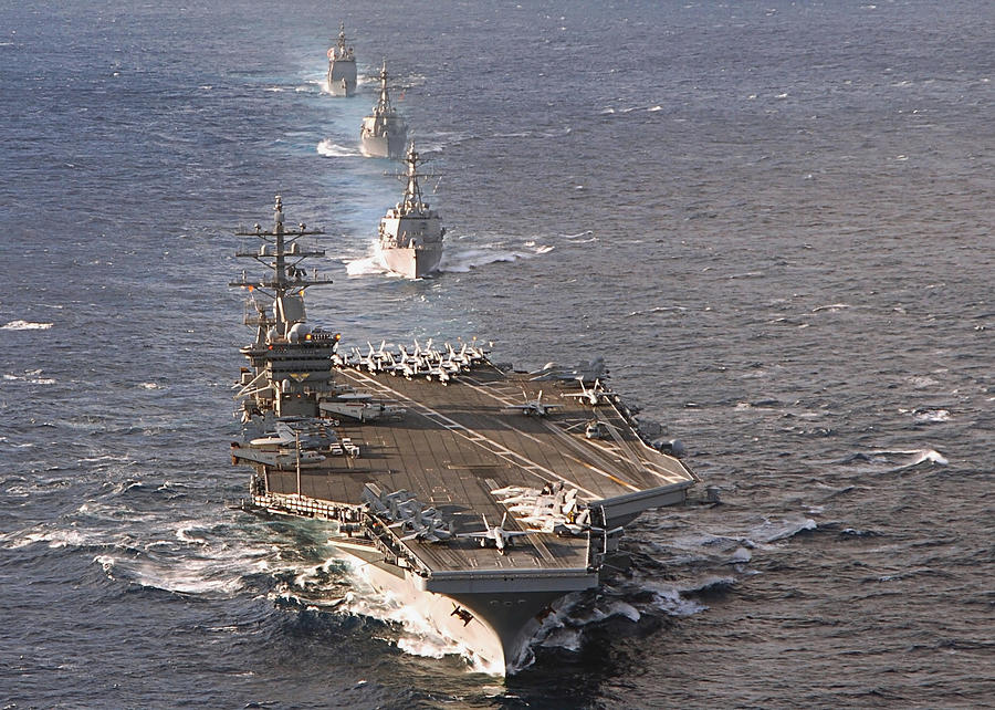 Fleet Of Ships Sail In Formation At Sea Photograph By Stocktrek Images 