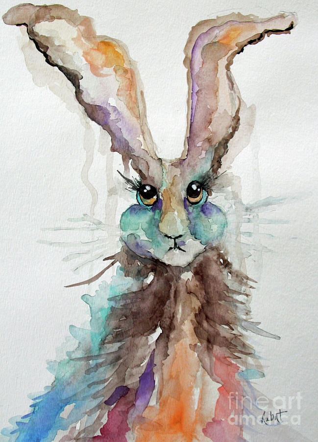Rabbit Painting - A Bad Hare Day #2 by Rosemary Aubut
