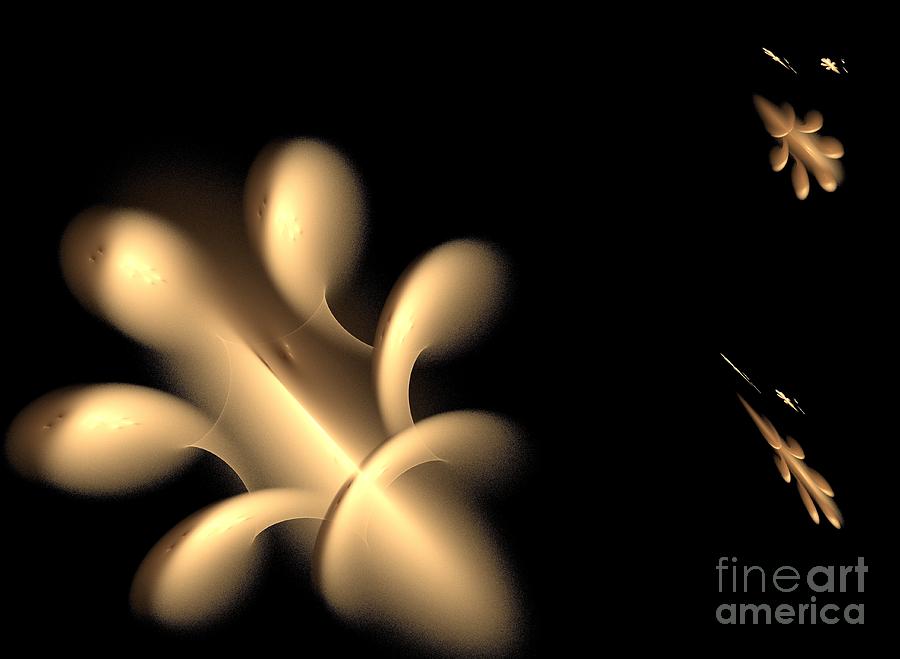 Abstract Digital Art - Fleur De Lis Beige by Kim Sy Ok