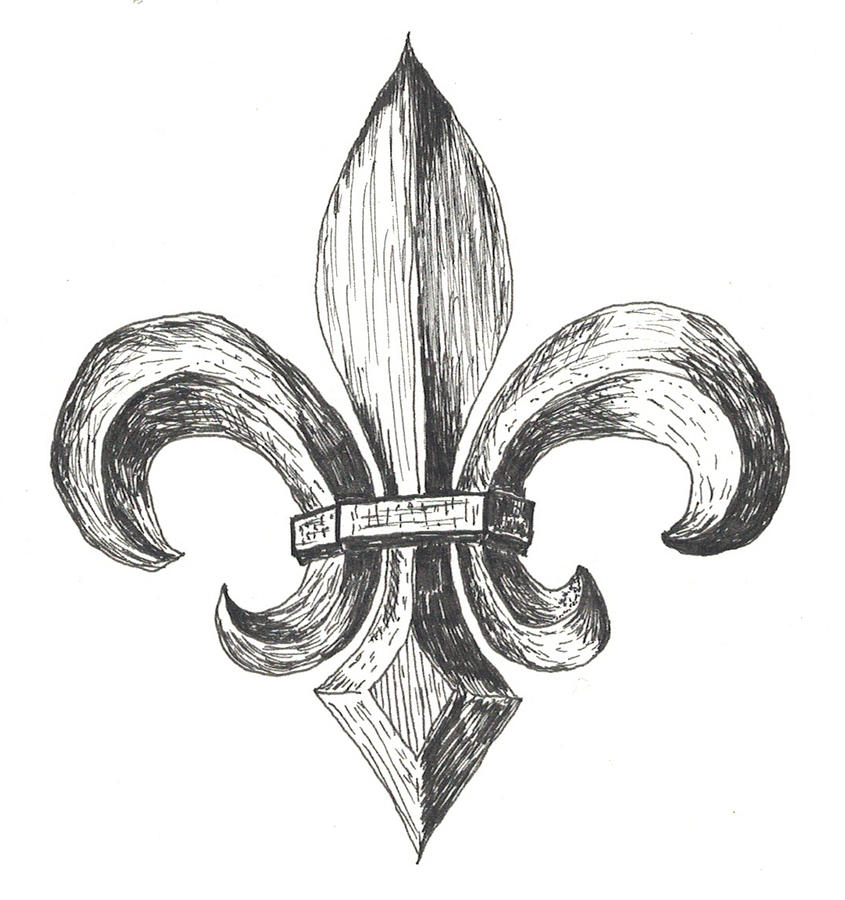 Fleur De Lis Drawing by Lee Gray Fine Art America