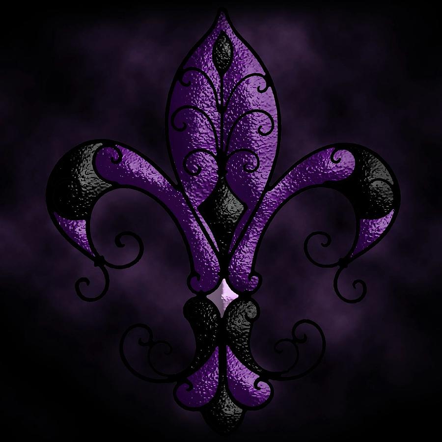 Fleur de' lis purple by Mary Albert