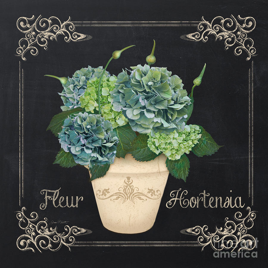 Fleur Hortensia-JP3019 Painting by Jean Plout