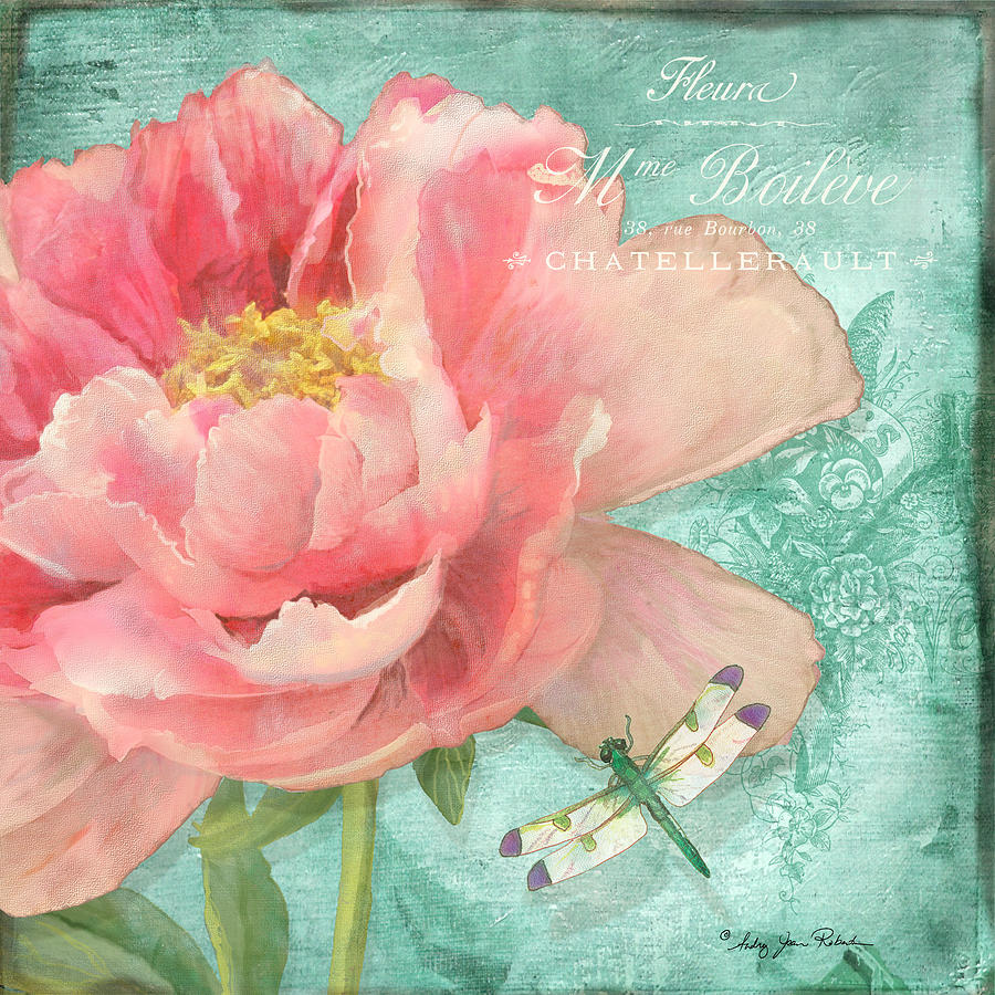 Fleura - Peony Garden Painting by Audrey Jeanne Roberts