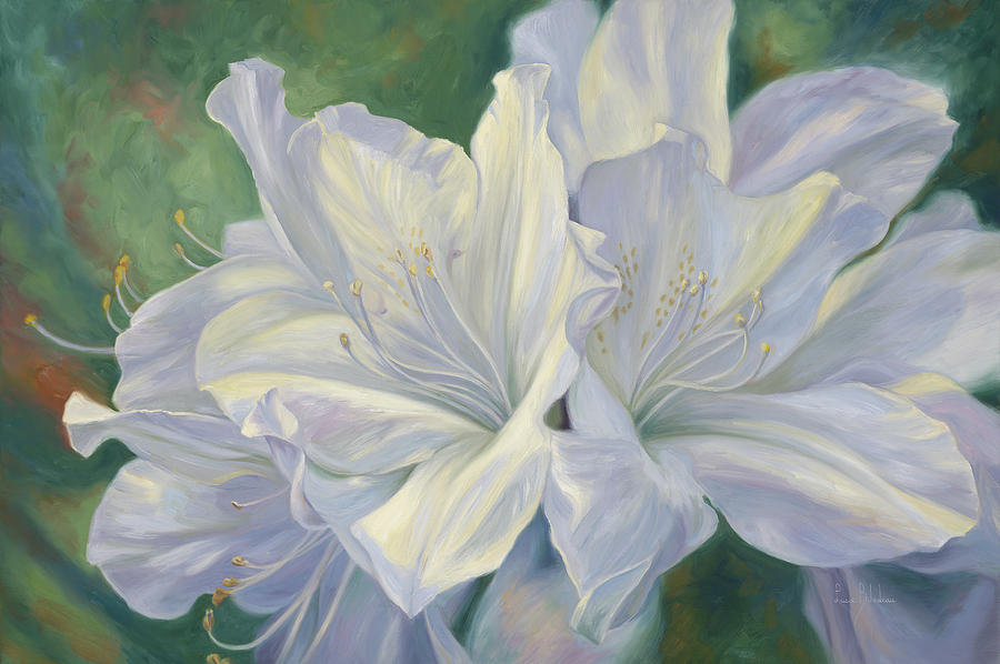 Flower Painting - Fleurs Blanches by Lucie Bilodeau