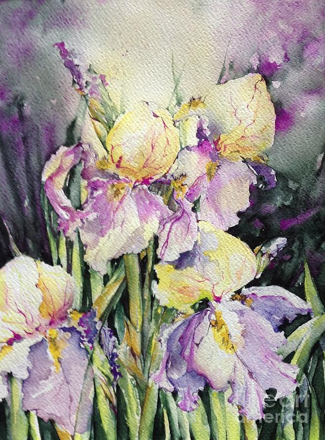 Floral Garden Painting - Fleurs de Lis by Laurel Adams