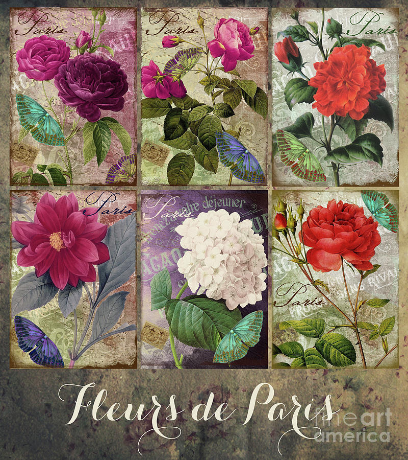 Fleurs de Paris Pastiche Painting by Mindy Sommers