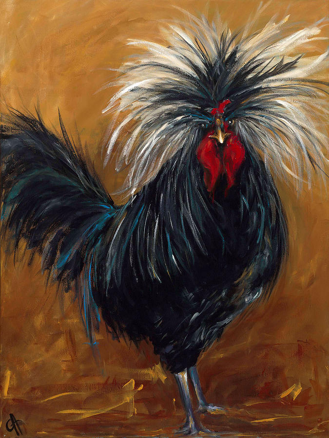 Rooster Painting - Flex the third by Cari Humphry