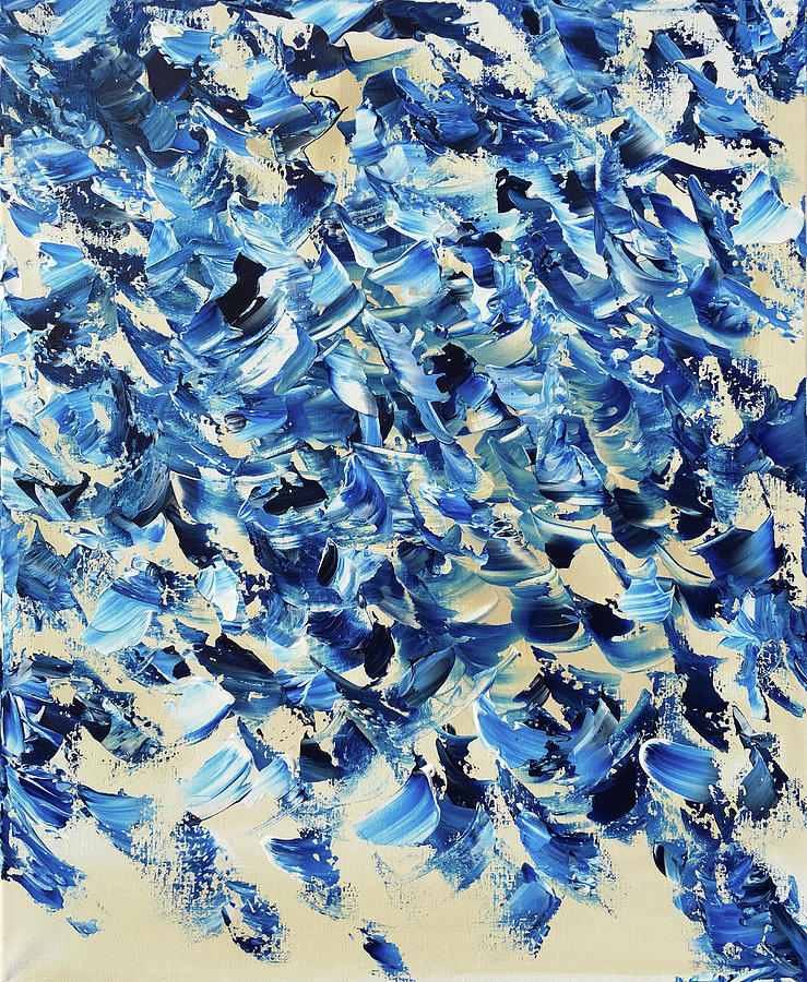 Blue Painting - Flickers. by Kelly Fitzpatrick