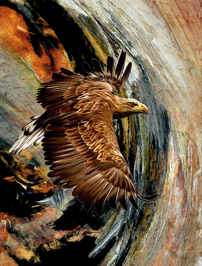 Eagle Painting - Flight For Freedom  by Georgiana Romanovna
