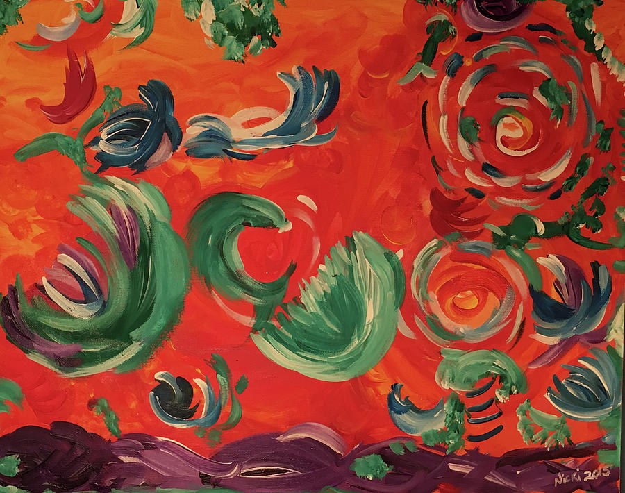 Abstract Painting - Flight of Lotus by Nicki La Rosa