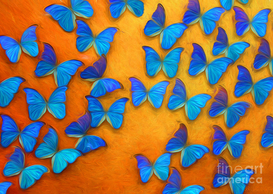 Flight of the Blue Butterflies Photograph by Barbara McMahon