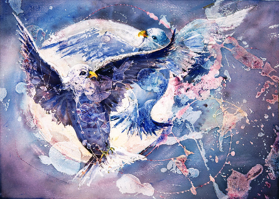 Flight Of The Doves Painting by Connie Williams