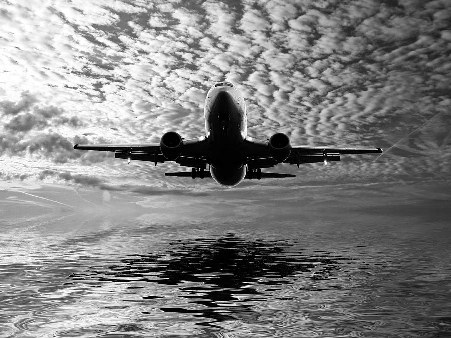 Black And White Photograph - Flight path 2 by Sharon Lisa Clarke