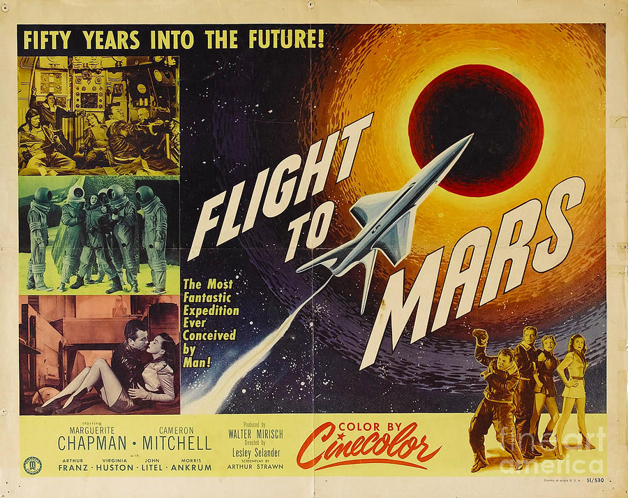 Flight to Mars 1951 sci fi movie poster Painting by Vintage Collectables
