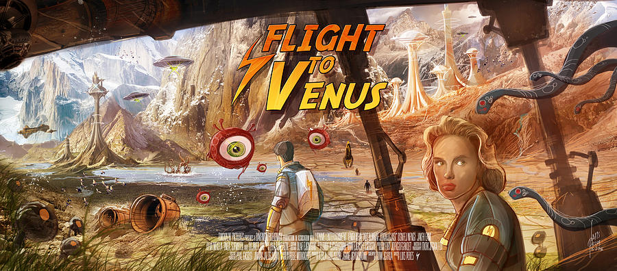 Flight To Venus Fake Movie Poster Mixed Media