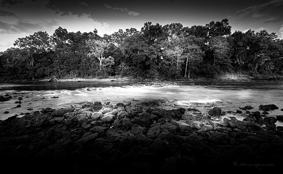 Flint River Rapids b/w Photograph by Marvin Spates