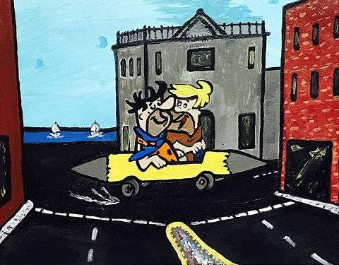 Inspiring Painting - Flintstones vacation to Menominee by Jonathon Hansen