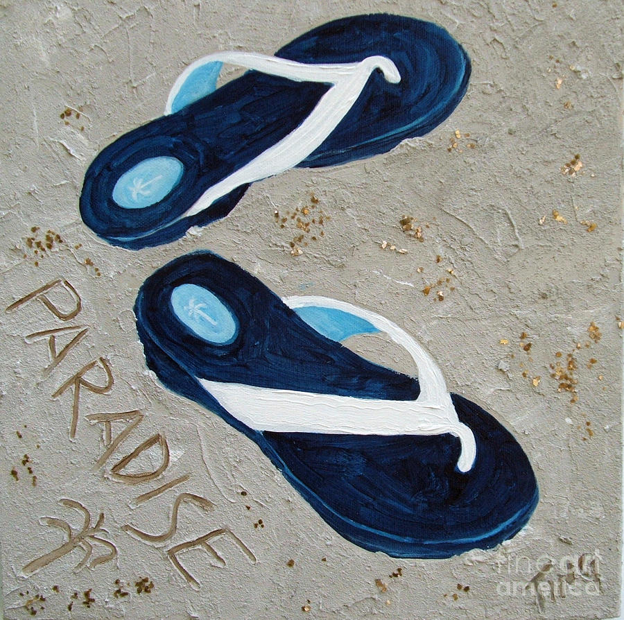 Flip Flops in Paradise Painting by Doris Blessington