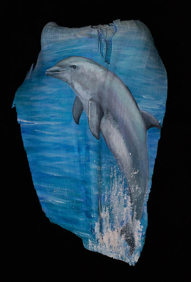 Flippin Dolphin Painting by Nancy Lauby