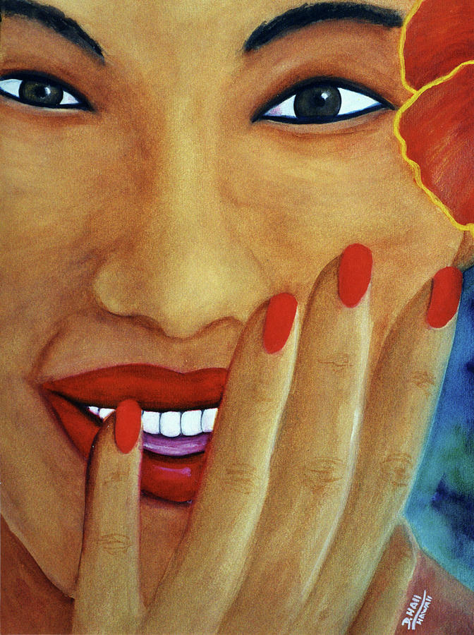 Faces Painting - Flirtation #168 by Donald K Hall